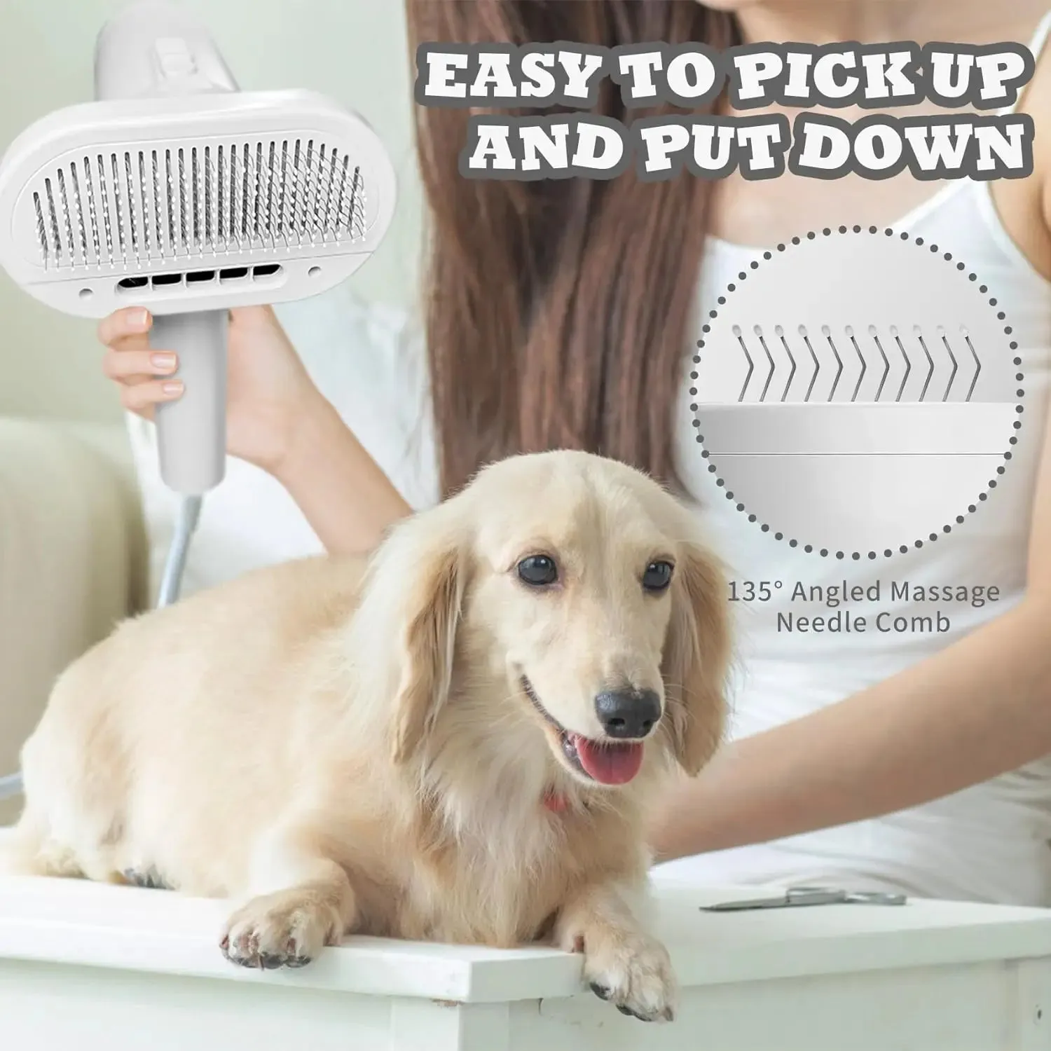 2-Gear Electric Pet Grooming Brush