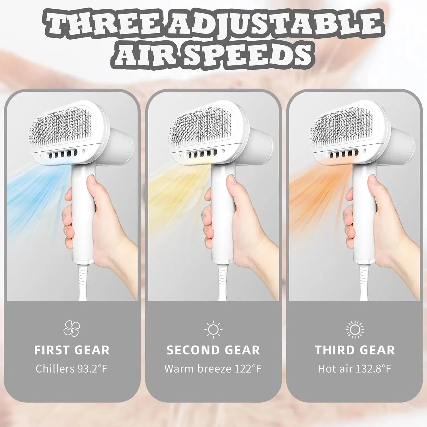 2-Gear Electric Pet Grooming Brush