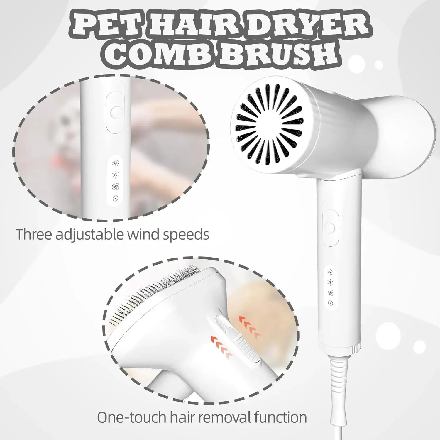 2-Gear Electric Pet Grooming Brush