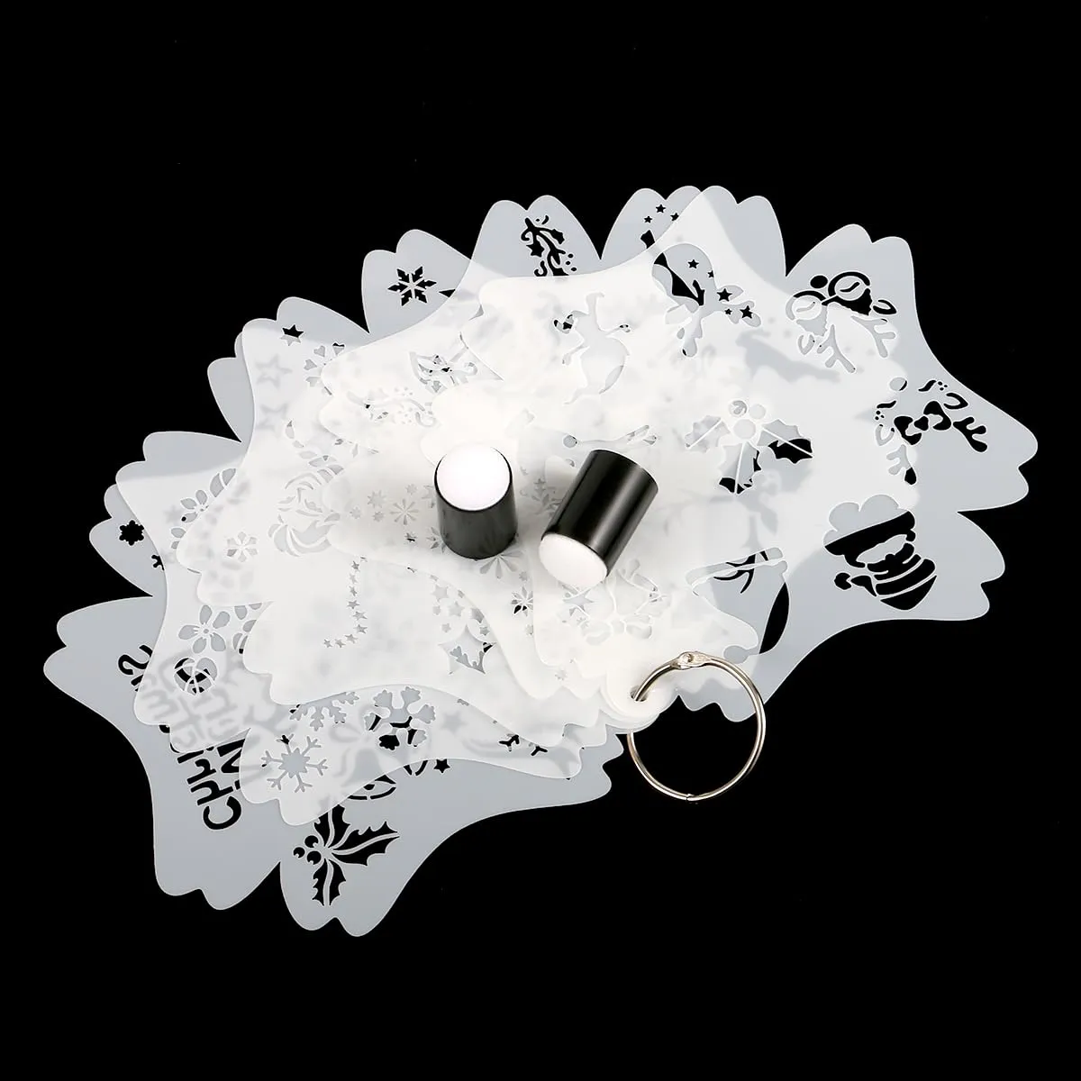 Bowitzki Reusable Face Paint Stencils for Body Art Painting Halloween Christmas Makeup Stencils (Christmas)