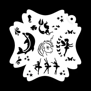Bowitzki Reusable Face Paint Stencils for Body Art Painting Halloween Party Makeup Temporary Tattoos Stencils (Fairy)