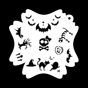 Bowitzki Reusable Face Paint Stencils for Body Art Painting Halloween Party Makeup Temporary Tattoos Stencils (Halloween-2)