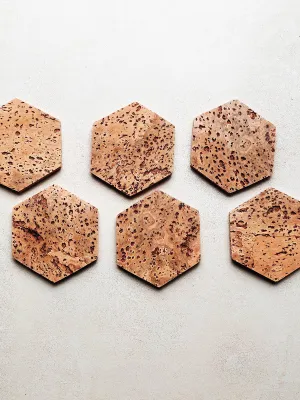 Cork Coasters Set Of 6