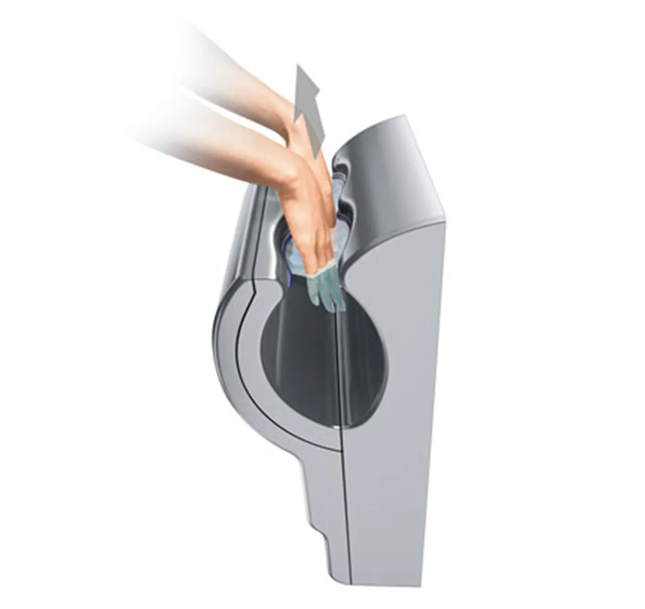 DYSON® Airblade™ AB14 dB Hand Dryer - Steel-Gray ABS Cover High Speed Surface Mounted ADA Compliant Hands-Down-In (SKU #301853-01 / 304663-01)