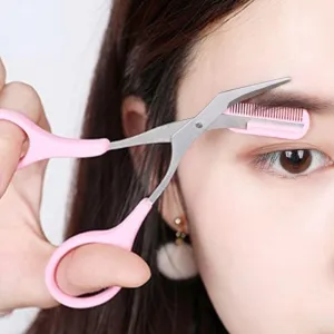 Eyebrow Trimmer Eyebrow Scissors with Comb Stainless Steel Eyebrow Razor Hair Scissors