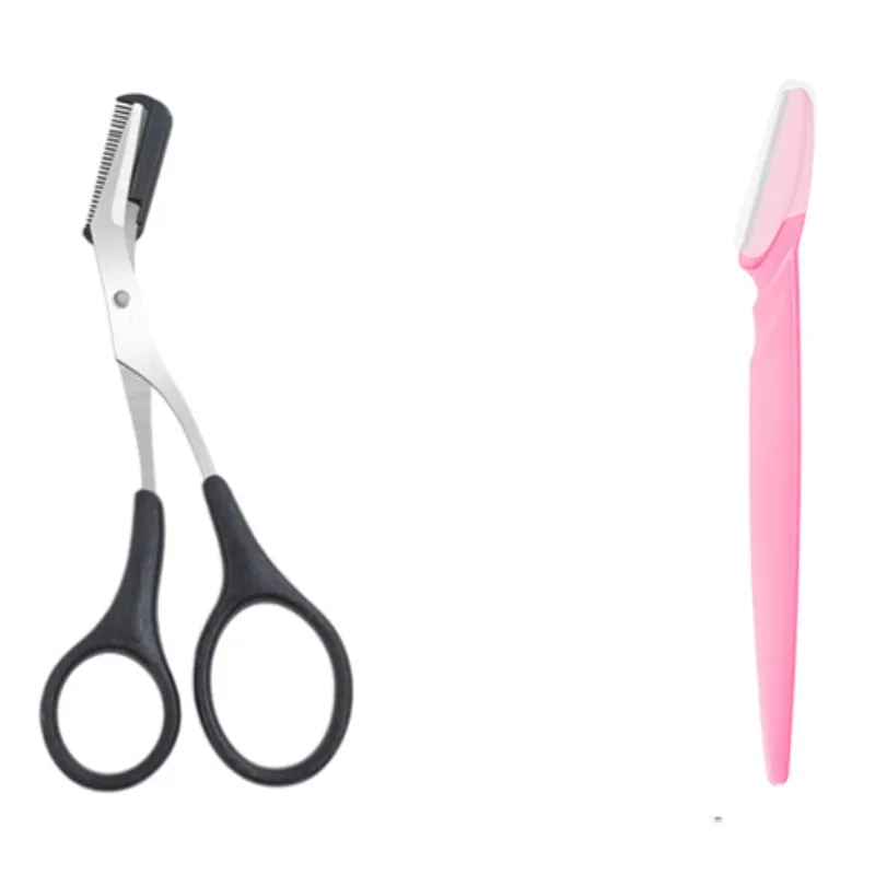 Eyebrow Trimmer Eyebrow Scissors with Comb Stainless Steel Eyebrow Razor Hair Scissors