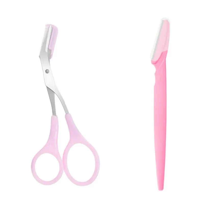 Eyebrow Trimmer Eyebrow Scissors with Comb Stainless Steel Eyebrow Razor Hair Scissors
