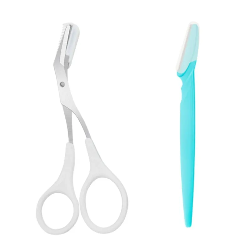 Eyebrow Trimmer Eyebrow Scissors with Comb Stainless Steel Eyebrow Razor Hair Scissors