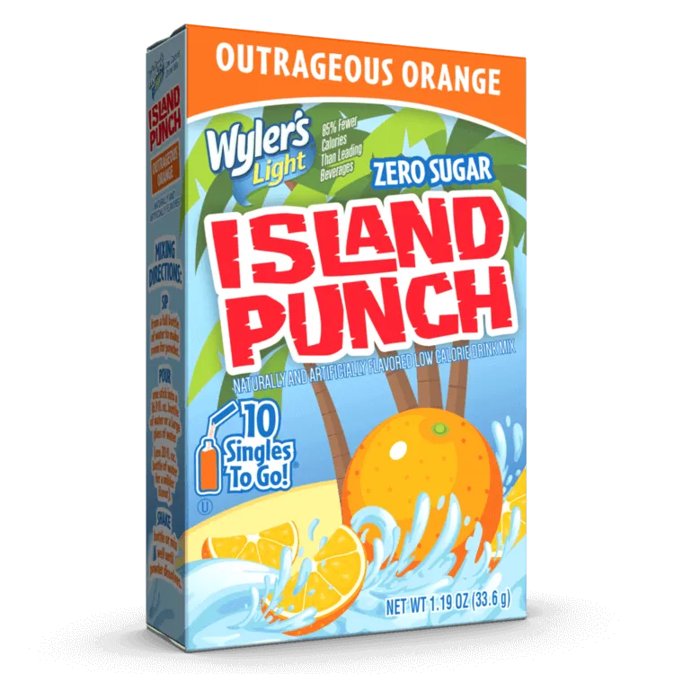Island Punch Outrageous Orange Zero-Sugar Singles To Go Drink Mix