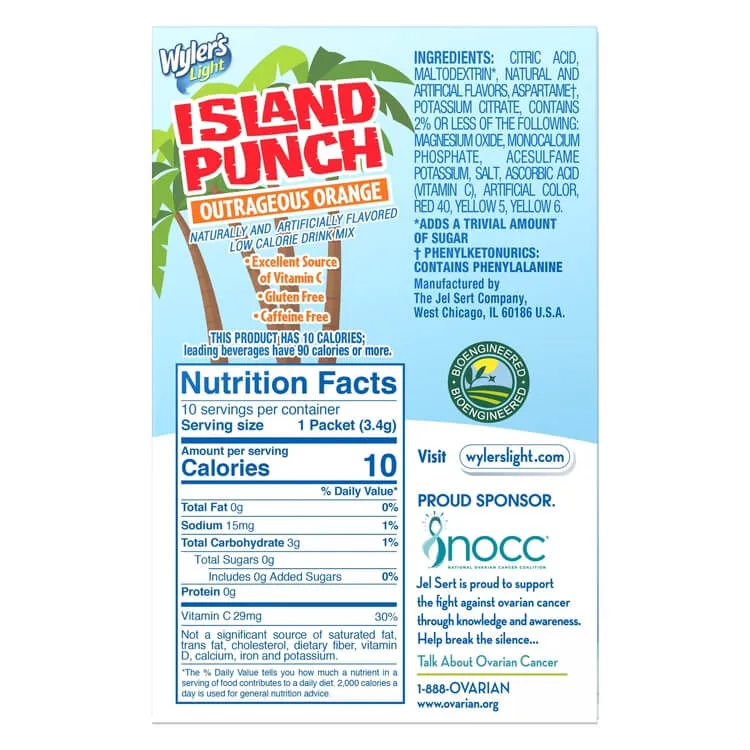 Island Punch Outrageous Orange Zero-Sugar Singles To Go Drink Mix