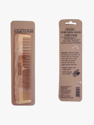 Neem Wood Comb - Double Tooth