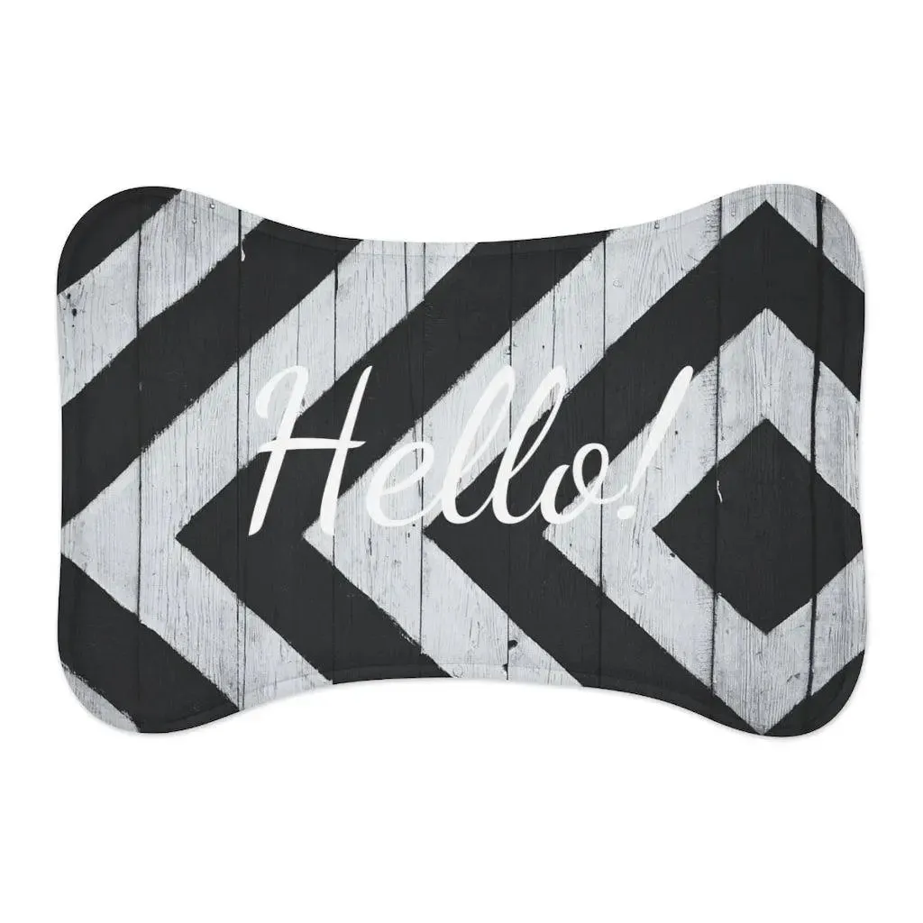 Personalize Pet Food Mat - Black & White Patterns