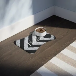 Personalize Pet Food Mat - Black & White Patterns