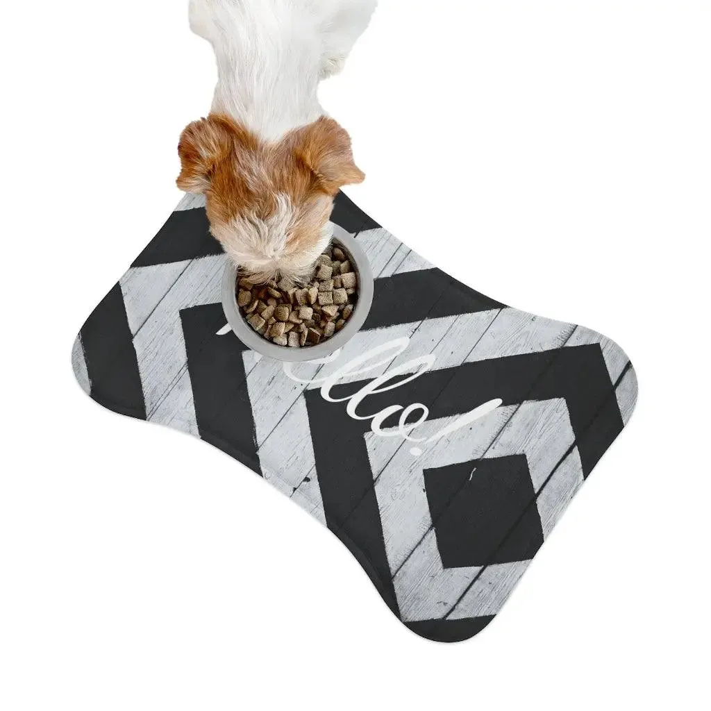 Personalize Pet Food Mat - Black & White Patterns