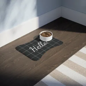 Personalize Pet Food Mat - Black Stripes Patterns
