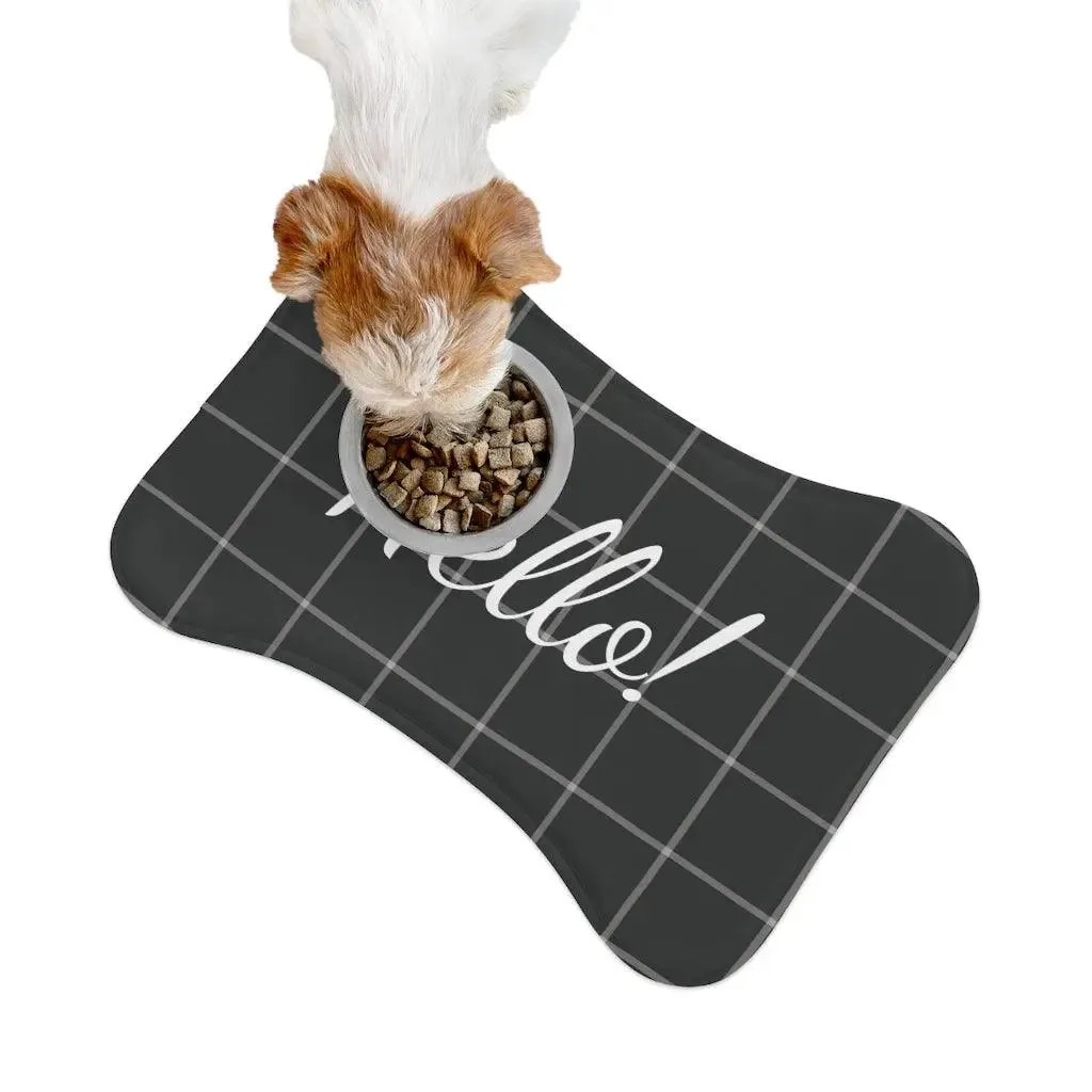 Personalize Pet Food Mat - Black Stripes Patterns