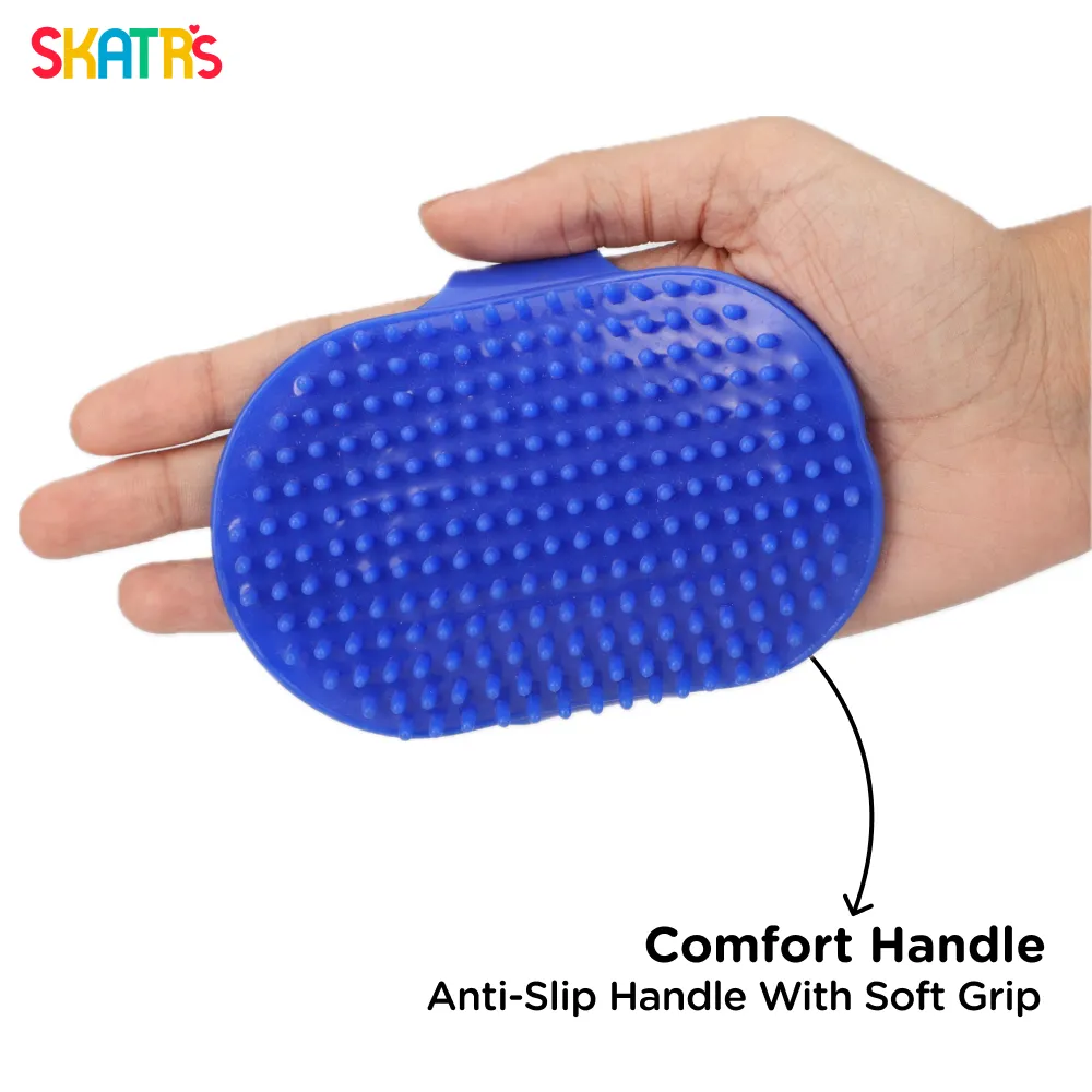 Skatrs Rubber Bristles Massage Hand Brush Comb for Dogs & Cats